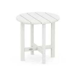 POLYWOOD 18" Round Side Table: Durable All-Weather Outdoor Furniture 20 POLYWOOD 18" Round Side Table: Durable All-Weather Outdoor Furniture -VERMONT WOODS POLYWOOD 18 Inch Round Side Table RST18WH White