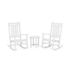 POLYWOOD Estate 3-Piece Rocking Chair Set with Side Table 15 POLYWOOD Estate 3-Piece Rocking Chair Set with Side Table -VERMONT WOODS PWS471 1 WH White