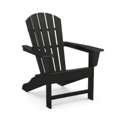 POLYWOOD Palm Coast Adirondack Chair - Contemporary Outdoor Seating -VERMONT WOODS Palm Coast Adirondack Chair HNA10BL Black
