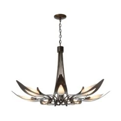 Hubbardton Forge Parasol 7-Light Chandelier 17 Hubbardton Forge Parasol 7-Light Chandelier -VERMONT WOODS Parasol7 Light Chandelier