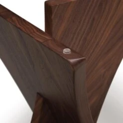 Modern Solid Walnut Round Glass Top End Table - Planes Collection -VERMONT WOODS Planes Walnut Round Glass Top End Table 4