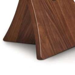 Modern Solid Walnut Round Glass Top End Table - Planes Collection -VERMONT WOODS Planes Walnut Round Glass Top End Table 5