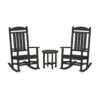 POLYWOOD Presidential 3-Piece Rocker Set with Round Side Table