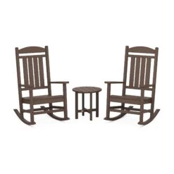POLYWOOD Presidential 3-Piece Rocker Set with Round Side Table 16 POLYWOOD Presidential 3-Piece Rocker Set with Round Side Table -VERMONT WOODS Presidential 3 Piece Rocker Set PWS109 1 MA Mahogany