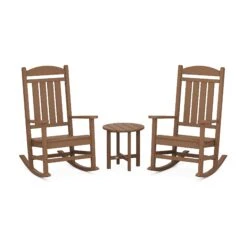POLYWOOD Presidential 3-Piece Rocker Set with Round Side Table 15 POLYWOOD Presidential 3-Piece Rocker Set with Round Side Table -VERMONT WOODS Presidential 3 Piece Rocker Set PWS109 1 TE Teak
