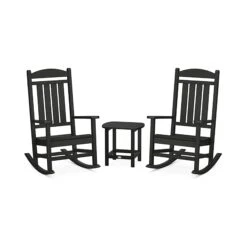 POLYWOOD Presidential Outdoor Rocking Chair 3-Piece Set with Side Table