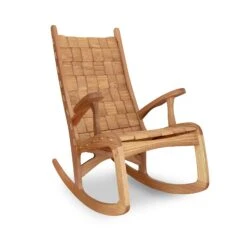 Quilted Vermont Solid Oak Rocking Chair - Handcrafted Heirloom Seating