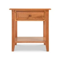 Renfrew Shaker 1-Drawer Open Shelf Nightstand - Solid Wood Handmade 13 Renfrew Shaker 1-Drawer Open Shelf Nightstand - Solid Wood Handmade -VERMONT WOODS Renfrew 1 Drawer Open Shelf Nighstand Natural Cherry