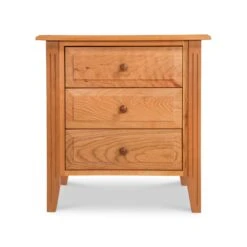 Renfrew Shaker 3-Drawer Nightstand - Handmade Solid Wood 10 Renfrew Shaker 3-Drawer Nightstand - Handmade Solid Wood -VERMONT WOODS Renfrew 3 Drawer Nighstand 1