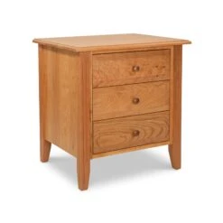 Renfrew Shaker 3-Drawer Nightstand - Handmade Solid Wood 13 Renfrew Shaker 3-Drawer Nightstand - Handmade Solid Wood -VERMONT WOODS Renfrew 3 Drawer Nighstand Natural Cherry