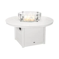 POLYWOOD Round 48" Fire Pit Table -VERMONT WOODS Round 48 Inch Fire Pit Table CTF48RWH White