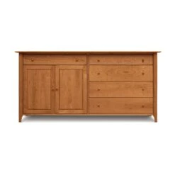 Copeland Sarah Shaker 2-Door, 5-Drawer Solid Wood Buffet -VERMONT WOODS Sarah Cherry 5 Drawer 2 Door Buffet Doors Left Autumn Cherry