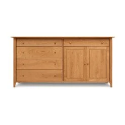 Copeland Sarah Shaker 2-Door, 5-Drawer Solid Wood Buffet -VERMONT WOODS Sarah Cherry 5 Drawer 2 Door Buffet Doors Right Natural Cherry