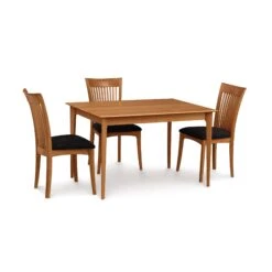 Copeland Sarah Shaker Tapered Leg Solid Top Dining Table -VERMONT WOODS Sarah Cherry Four Leg Solid Top Table 36x48 Natural Cherry