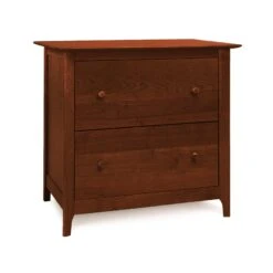 Copeland Sarah 2 Drawer Lateral Filing Cabinet - Solid Wood Shaker Design -VERMONT WOODS Sarah Cherry Lateral File Cabinet Cognac Cherry