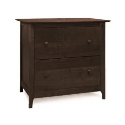 Copeland Sarah 2 Drawer Lateral Filing Cabinet - Solid Wood Shaker Design -VERMONT WOODS Sarah Cherry Lateral File Cabinet Smoke Cherry