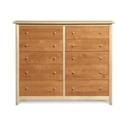 Copeland Sarah 10-Drawer Dresser -VERMONT WOODS Sarah Cherry Maple 10 Drawer Dresser