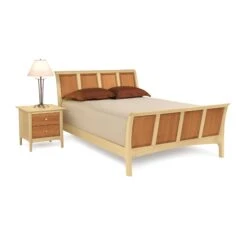 Copeland Sarah Sleigh Bed with High Footboard 9 Copeland Sarah Sleigh Bed with High Footboard -VERMONT WOODS Sarah Sleigh High Footboard Bed Mattress Boxspring Queen 51 Inch Cherry Maple