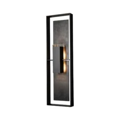 Hubbardton Forge Shadow Box Tall Outdoor Sconce with Slate
