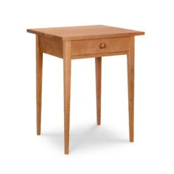 Handcrafted Solid Wood Shaker Nightstand with Single Drawer