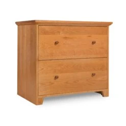 Solid Cherry Wood 2-Drawer Lateral File Cabinet - Shaker Style