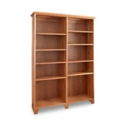 Custom Solid Wood Shaker Wide Open Shelf Bookcase