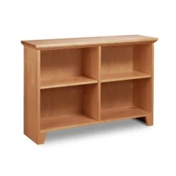 Custom Solid Wood Shaker Wide Open Shelf Bookcase 10 Custom Solid Wood Shaker Wide Open Shelf Bookcase -VERMONT WOODS Shaker Wide Bookcase 30x42 Natural Cherry