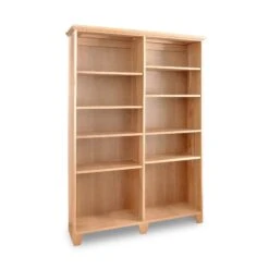Custom Solid Wood Shaker Wide Open Shelf Bookcase 12 Custom Solid Wood Shaker Wide Open Shelf Bookcase -VERMONT WOODS Shaker Wide Bookcase 50x72 Natural Maple