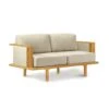 Modern Sierra Upholstered Loveseat with Solid Hardwood Frame 1 Modern Sierra Upholstered Loveseat with Solid Hardwood Frame -VERMONT WOODS Sierra Cherry Upholstered Loveseat with Upholstered Panels