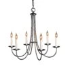 Hubbardton Forge Simple Sweep 6-Arm Chandelier 1 Hubbardton Forge Simple Sweep 6-Arm Chandelier -VERMONT WOODS Simple Sweep Chandelier
