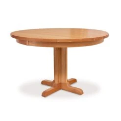 Handcrafted Solid Wood Round Pedestal Dining & Game Table 11 Handcrafted Solid Wood Round Pedestal Dining & Game Table -VERMONT WOODS Single Leg Round Pedestal Table 48 Inch Natural Cherry