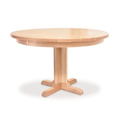 Handcrafted Solid Wood Round Pedestal Dining & Game Table 12 Handcrafted Solid Wood Round Pedestal Dining & Game Table -VERMONT WOODS Single Leg Round Pedestal Table 48 Inch Natural Maple
