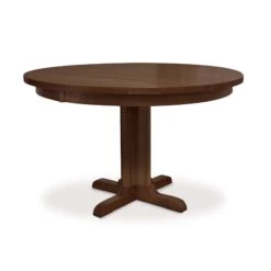 Handcrafted Solid Wood Round Pedestal Dining & Game Table 13 Handcrafted Solid Wood Round Pedestal Dining & Game Table -VERMONT WOODS Single Leg Round Pedestal Table 48 Inch Natural Walnut