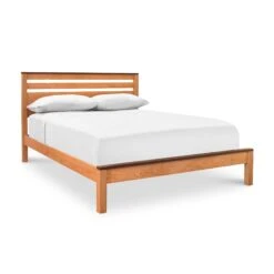 Skyline Panel Bed -VERMONT WOODS Skyline Panel Bed Queen Natural Cherry Walnut Caps