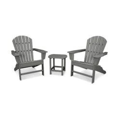 POLYWOOD South Beach Adirondack 3-Piece Set 11 POLYWOOD South Beach Adirondack 3-Piece Set -VERMONT WOODS South Beach Adirondack 3 Piece Set PWS175 1 GY Slate Grey
