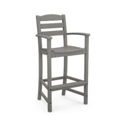 POLYWOOD La Casa Cafe Outdoor Bar Arm Chair -VERMONT WOODS TD202GY Slate Grey