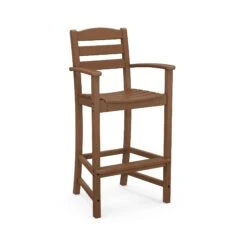POLYWOOD La Casa Cafe Outdoor Bar Arm Chair -VERMONT WOODS TD202TE Teak