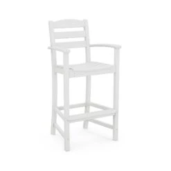 POLYWOOD La Casa Cafe Outdoor Bar Arm Chair -VERMONT WOODS TD202WH White