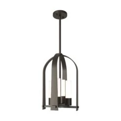 Triomphe Designer Outdoor Lantern - Arched Transitional Caged Light 36 Triomphe Designer Outdoor Lantern - Arched Transitional Caged Light -VERMONT WOODS Triomphe Outdoor Lantern Coastal Dark Smoke Opal