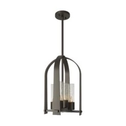 Triomphe Designer Outdoor Lantern - Arched Transitional Caged Light 37 Triomphe Designer Outdoor Lantern - Arched Transitional Caged Light -VERMONT WOODS Triomphe Outdoor Lantern Coastal Dark Smoke Seeded Clear