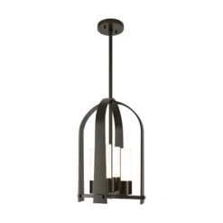 Triomphe Designer Outdoor Lantern - Arched Transitional Caged Light 30 Triomphe Designer Outdoor Lantern - Arched Transitional Caged Light -VERMONT WOODS Triomphe Outdoor Lantern Oil Rubbed Bronze Opal