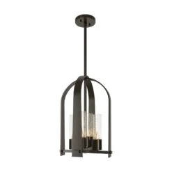 Triomphe Designer Outdoor Lantern - Arched Transitional Caged Light 31 Triomphe Designer Outdoor Lantern - Arched Transitional Caged Light -VERMONT WOODS Triomphe Outdoor Lantern Oil Rubbed Bronze Seeded Clear