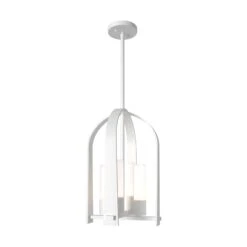 Triomphe Designer Outdoor Lantern - Arched Transitional Caged Light 40 Triomphe Designer Outdoor Lantern - Arched Transitional Caged Light -VERMONT WOODS Triomphe Outdoor Lantern White Opal