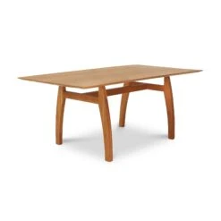 Vermont Modern Solid Top Trestle Table - Customizable Hardwood Dining