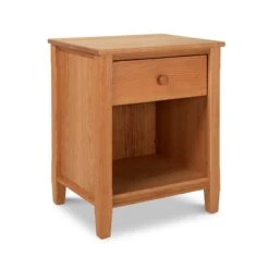 Vermont Shaker 1-Drawer Enclosed Shelf Nightstand -VERMONT WOODS Vermont Shaker 1 Drawer Enclosed Shelf Nightstand Natural Cherry