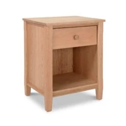 Vermont Shaker 1-Drawer Enclosed Shelf Nightstand -VERMONT WOODS Vermont Shaker 1 Drawer Enclosed Shelf Nightstand Natural Maple