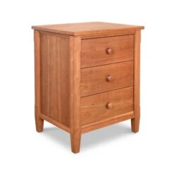 Vermont Shaker 3-Drawer Nightstand: Sustainable Solid Wood Craftsmanship