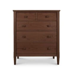 Vermont Shaker 5-Drawer Chest: Handcrafted Solid Wood Storage 9 Vermont Shaker 5-Drawer Chest: Handcrafted Solid Wood Storage -VERMONT WOODS Vermont Shaker 5 Drawer Chest Natural Walnut