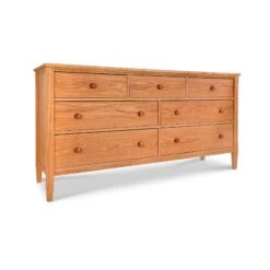 Vermont Shaker 7-Drawer Dresser - Solid Hardwood Craftsmanship