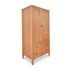 Vermont Shaker Armoire - Solid Wood Wardrobe Cabinet
